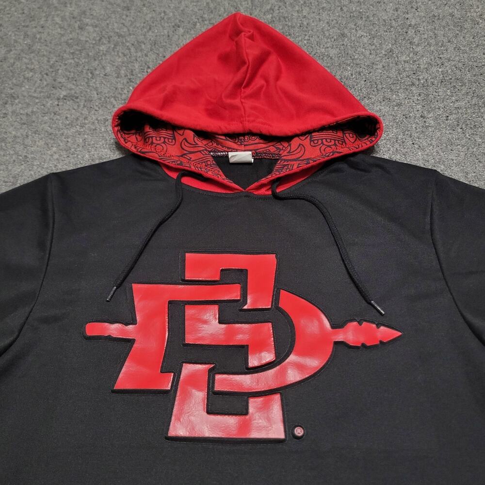 SDSU Aztecs Hoodie Adult Medium Black Red 2025 SGA Short Sleeve Shirt Football